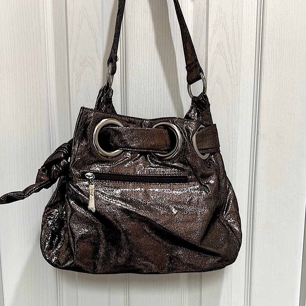 Metallic Brown Shoulder Bag